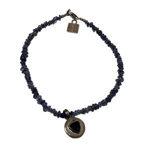 Baroni Sterling Silver Blue Sapphire Iolite Gemstone Dainty Beaded Bracelet A7-2